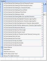 Excel Advanced Sort By Characters, Position, Lengt screenshot